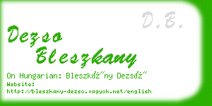 dezso bleszkany business card